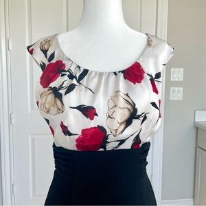 White House Black Market WHBM floral sheath dress size 2